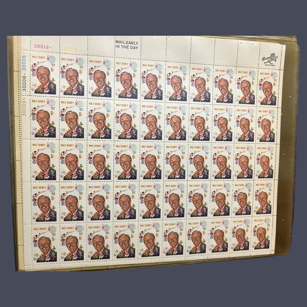 MNH 1968 Scott #1355 Walt Disney Sheet of 50 6 Cent Stamps